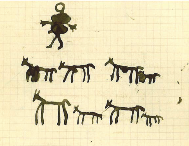 Fig. 5 Bergère avec ses chèvres. Abdelbaki Temissa, fraction des Ouled Khallaf, 11 ans. Fonds Thérèse Rivière, musée du quai Branly. 